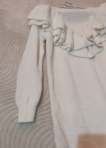 Kadın Beyaz Midi Triko Elbise - Görsel 6