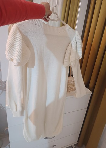 Kadın Beyaz Midi Triko Elbise - Görsel 3