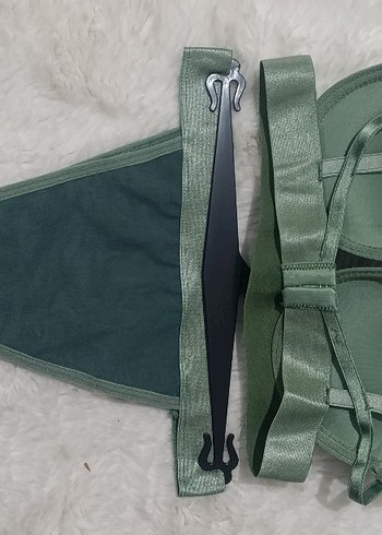 Bohem Tarzda Yeşil Midi Sütyen Takımı - Görsel 2