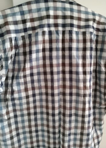 l/xl Beden Erkek Gri Kısa Kollu Pamuklu Gömlek