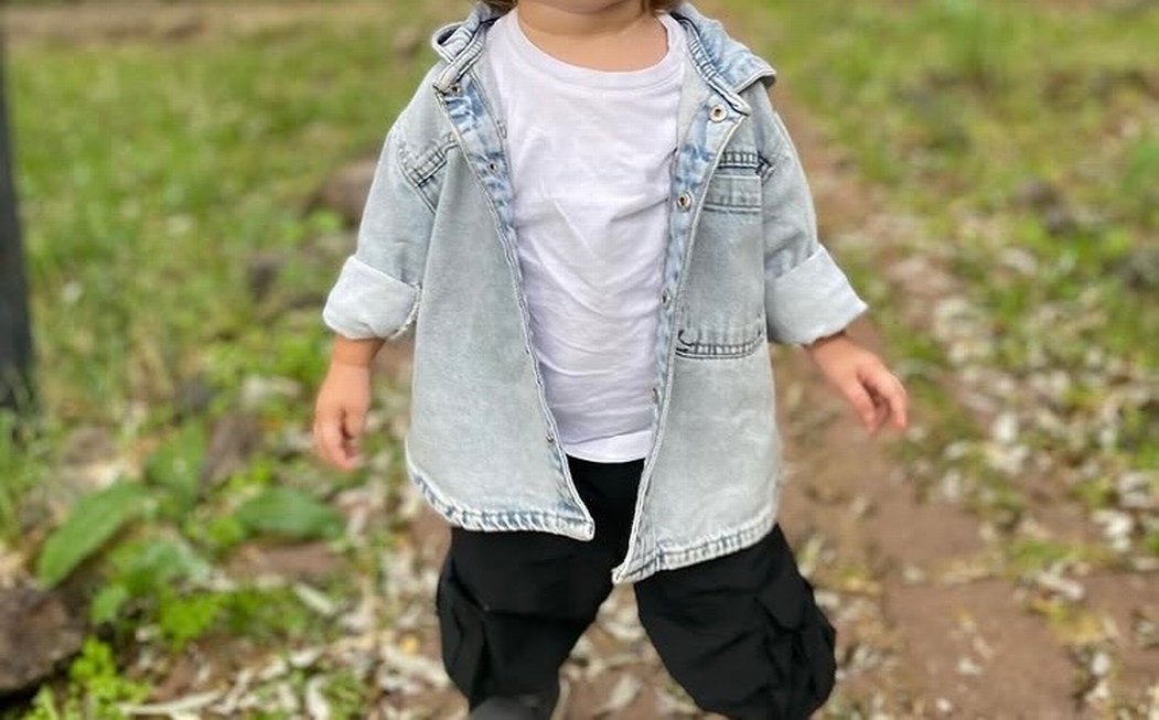 Erkek bebek Mavi Kapüşonlu Denim Ceket - Görsel 3