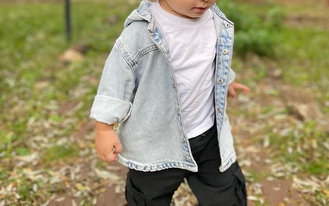 Erkek bebek Mavi Kapüşonlu Denim Ceket - Görsel 4
