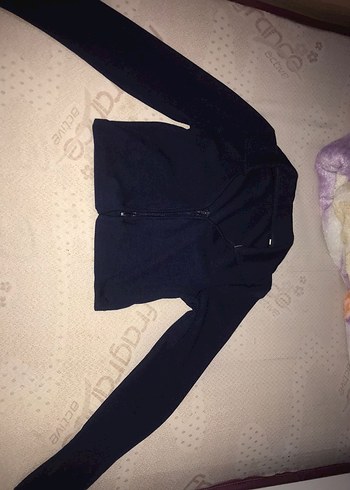 Kadın Lacivert Fermuarlı Crop - Görsel 2