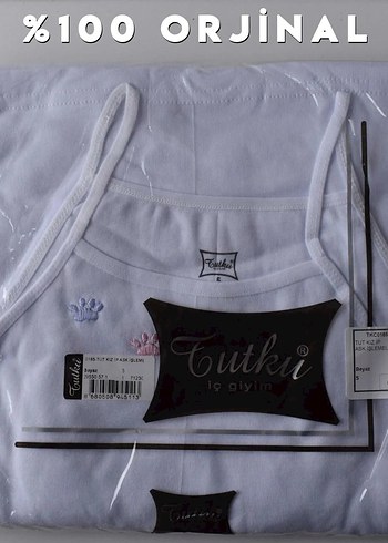 Beyaz Nakışlı Kız Çocuk Askılı Atlet - Görsel 2