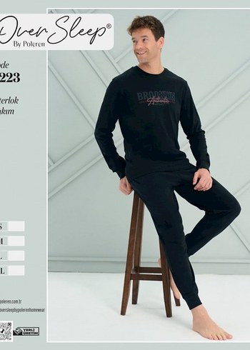 Erkek Mavi Düğmeli Uzun Kollu Pijama Üstü - Görsel 3