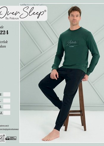 Erkek Mavi Düğmeli Uzun Kollu Pijama Üstü - Görsel 7