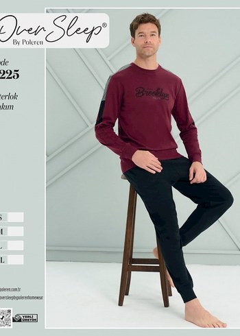 Erkek Mavi Düğmeli Uzun Kollu Pijama Üstü - Görsel 8