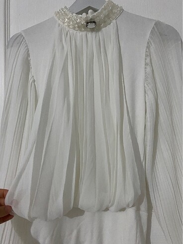 Kolları transparan Bluz #zara #mango #koton