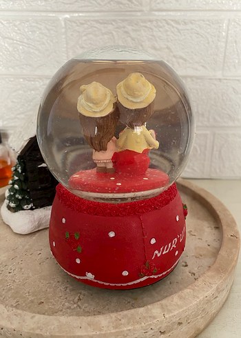 Renkli Kırmızı Aşıklar Kar Küresi - Görsel 5