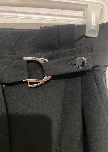 Kadın Siyah Kemerli Kumaş Pantolon - Görsel 3