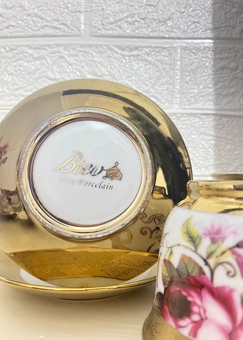 Porselen Çiçek Desenli Çay Takımı - Görsel 7