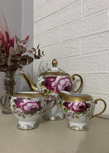 Porselen Çiçek Desenli Çay Takımı - Görsel 2