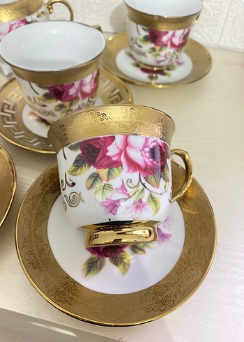 Porselen Çiçek Desenli Çay Takımı - Görsel 3
