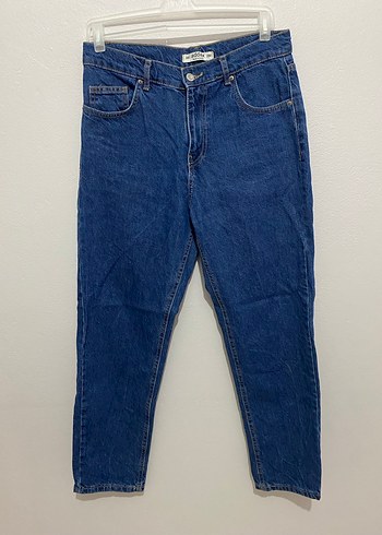 Addax Kadın Mavi Düğmeli Bol Kesim Jean - Görsel 2