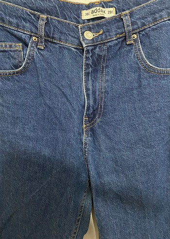 Addax Kadın Mavi Düğmeli Bol Kesim Jean - Görsel 4