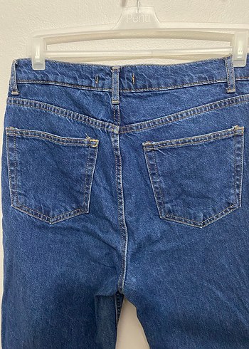 Addax Kadın Mavi Düğmeli Bol Kesim Jean - Görsel 3