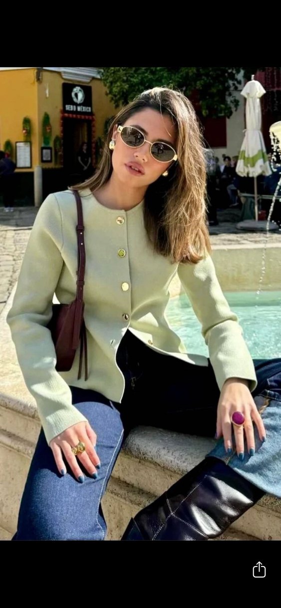 Zara Düğmeli Kadın Hırka - Görsel 4