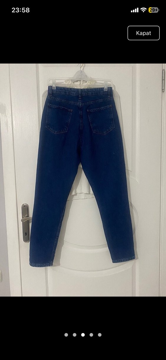 Kadın Lacivert Regular Fit Midi Denim Pantolon - Görsel 2