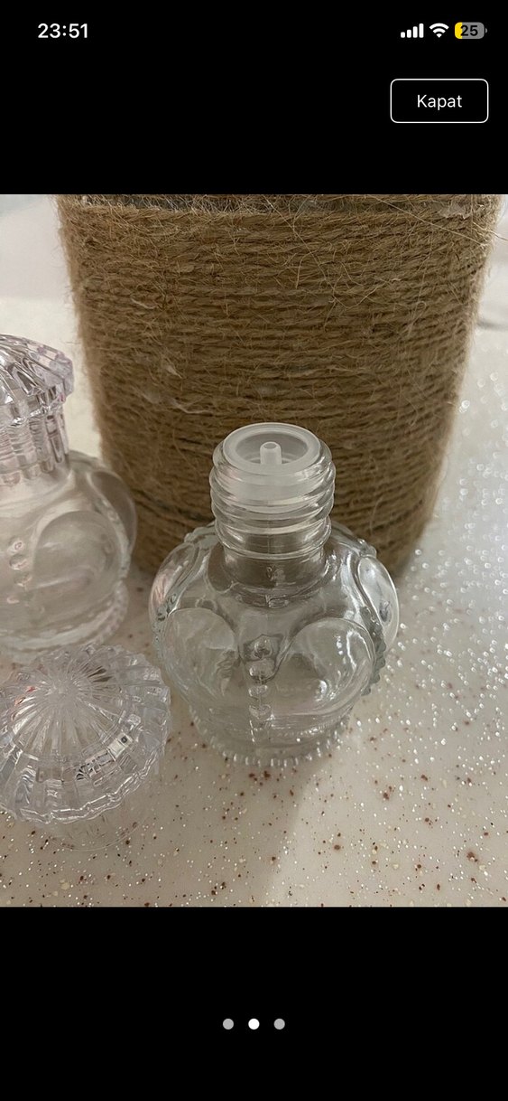 Şeffaf Kristal Kadın Kolonya Şişesi - Görsel 2