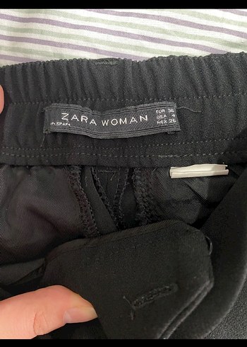 Siyah Midi Kadın Kumaş Pantolon - Görsel 4