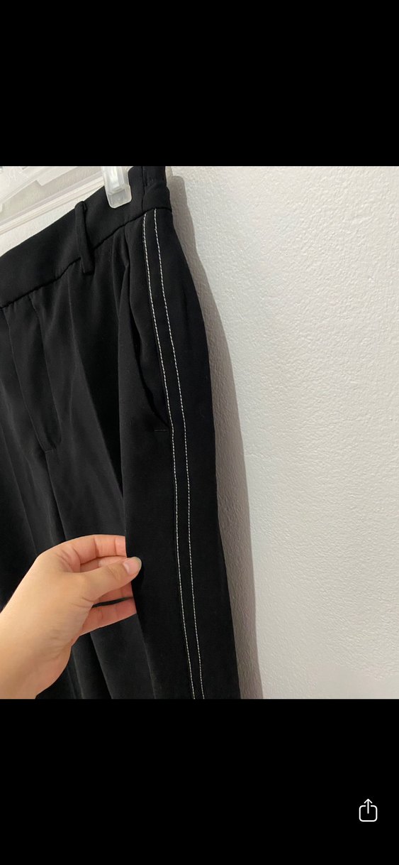 Siyah Midi Kadın Kumaş Pantolon - Görsel 3