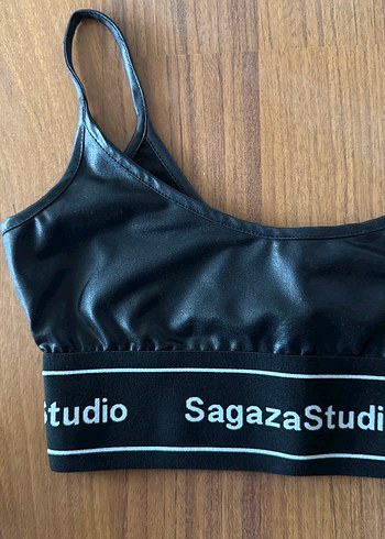 Sagaza Madrid Siyah Baskılı Mini Atlet Bustier SAGAZA