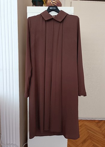 Bayan krep kumaş uzun tunik