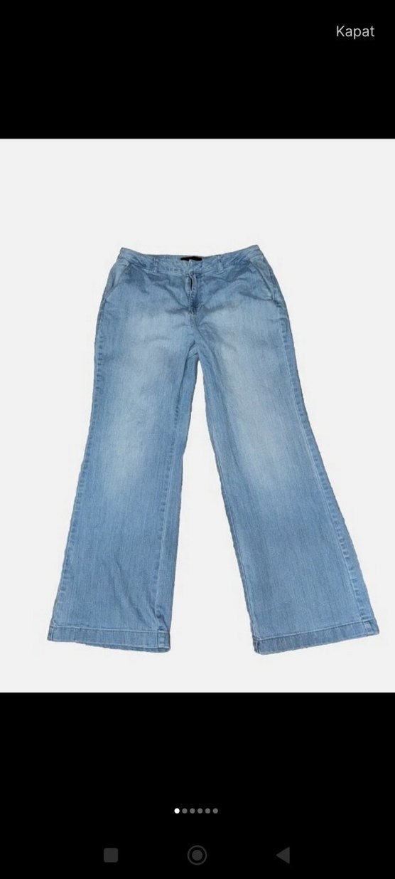 Massimo dutti Mavi Bol Kesim  Denim Kadın Jean - Görsel 5