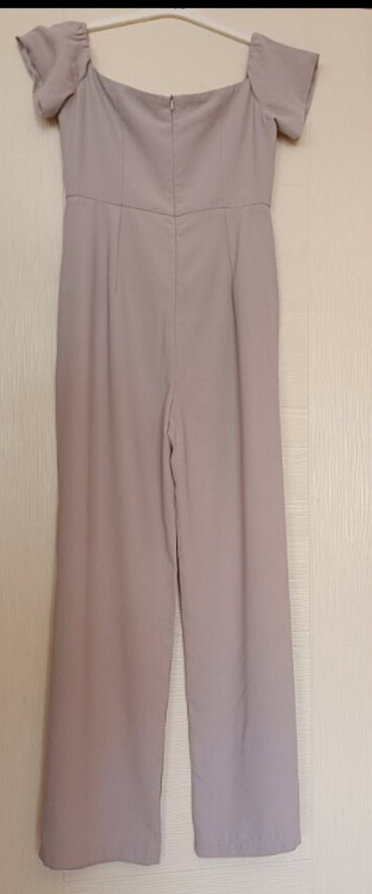 Bej kadın uzun tulum - Görsel 5