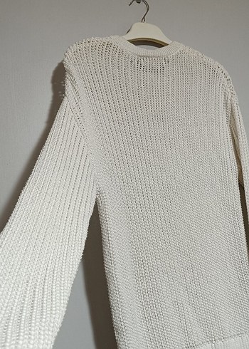 Bershka kadın beyaz Salaş Örgü Kazak - Görsel 7