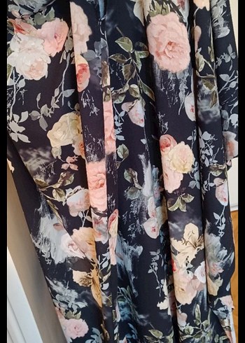 Haze cicek Desenli Abaya - Görsel 3