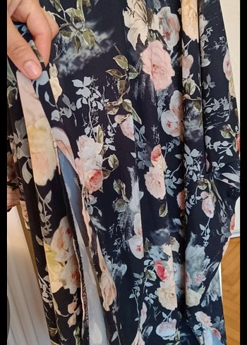 Haze cicek Desenli Abaya - Görsel 11