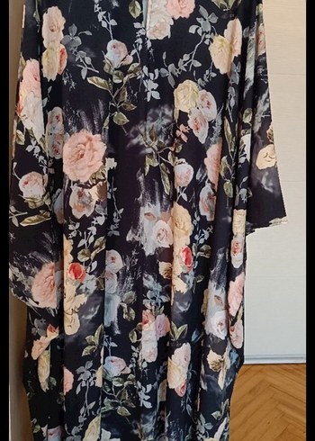 Haze cicek Desenli Abaya - Görsel 5