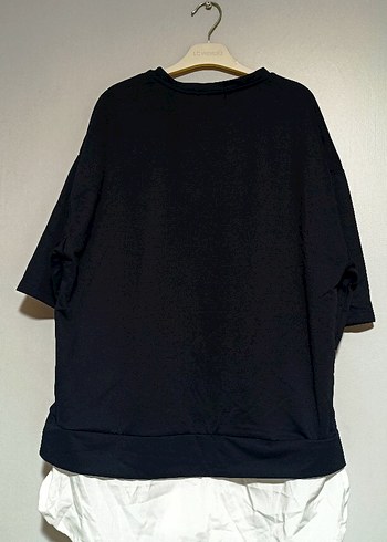 Altın Baskılı Kısa Kollu Kadın Sweatshirt - Görsel 3