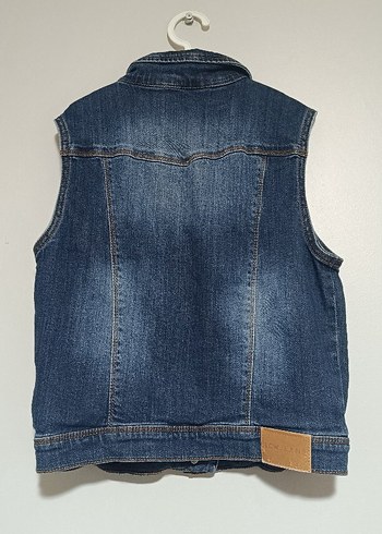 LCW Düğmeli Kolsuz Lacivert Denim yelek - Görsel 3