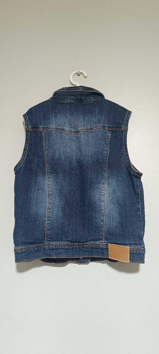 LCW Düğmeli Kolsuz Lacivert Denim yelek - Görsel 3