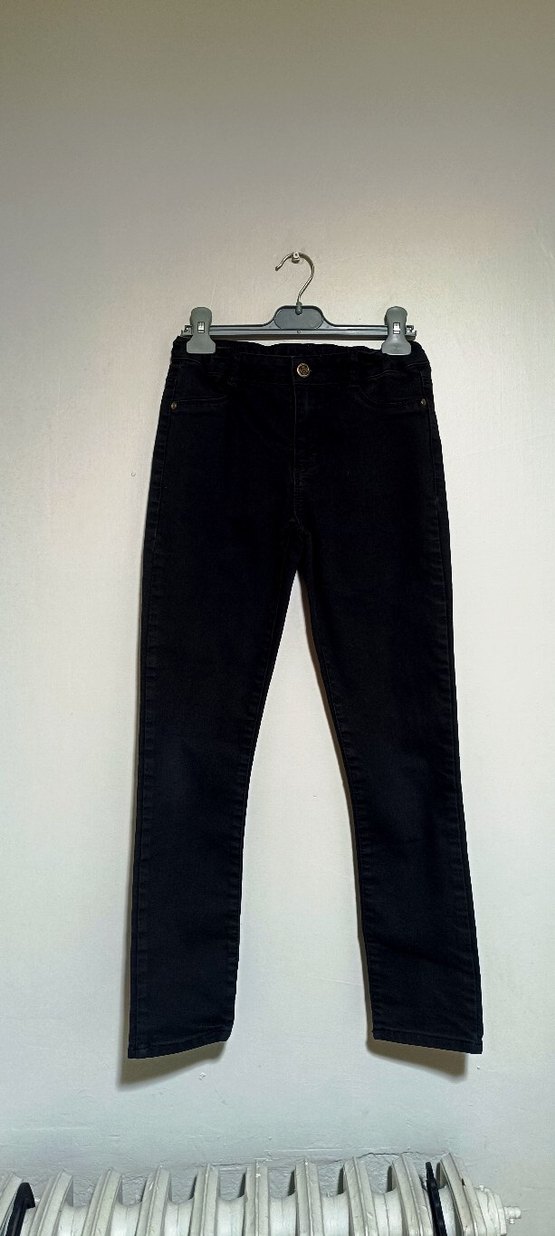 Lcw kız Çocuk Siyah Düğmeli Denim Pantolon - Görsel 2