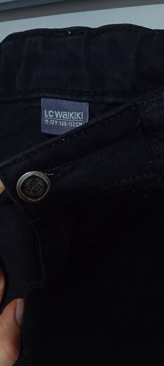 Lcw kız Çocuk Siyah Düğmeli Denim Pantolon - Görsel 3