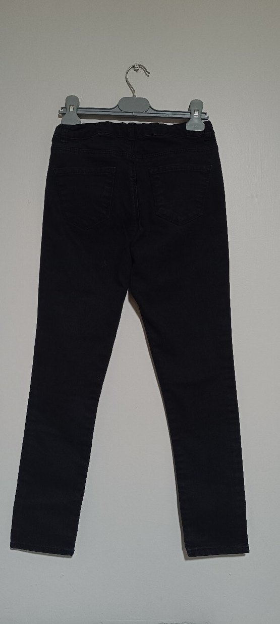 Lcw kız Çocuk Siyah Düğmeli Denim Pantolon - Görsel 4