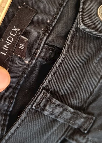 Lindex fermuarlı dar paça Siyah Kadın Kot Pantolon