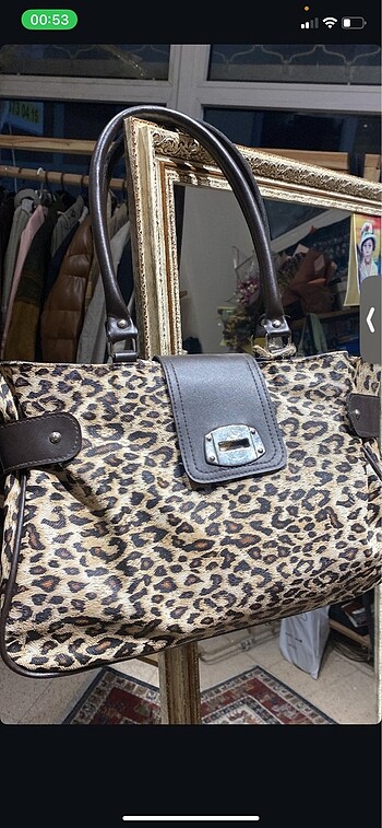 Amerikan Vintage Leopar çanta