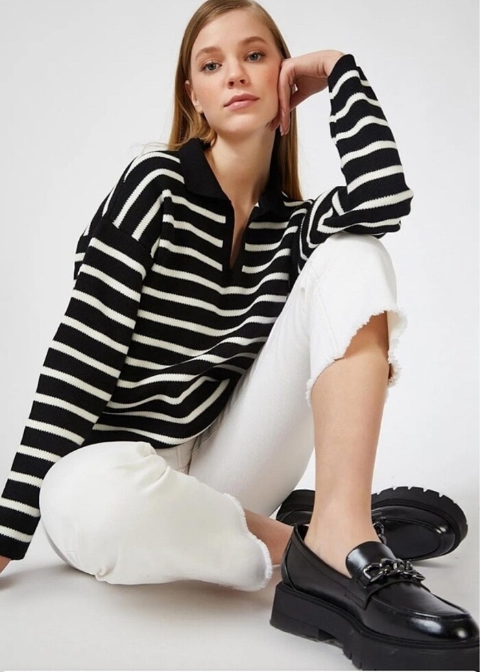 çizgili kazak - Görsel 2