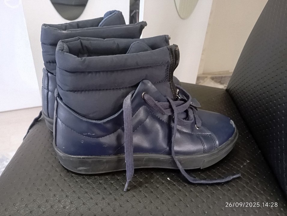 Koyu Mavi Tokalı Street Style bot - Görsel 3