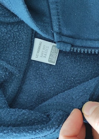 Erkek Çocuk Lacivert Kapüşonlu Fermuarlı Sweatshirt 18-24 ay - Görsel 3