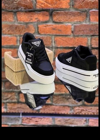 Prada Prada Siyah Platform Kadın Spor Ayakkabı