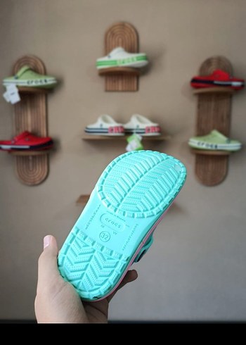 30 Beden turkuaz Renk Crocs Çocuk Turkuaz Terlik