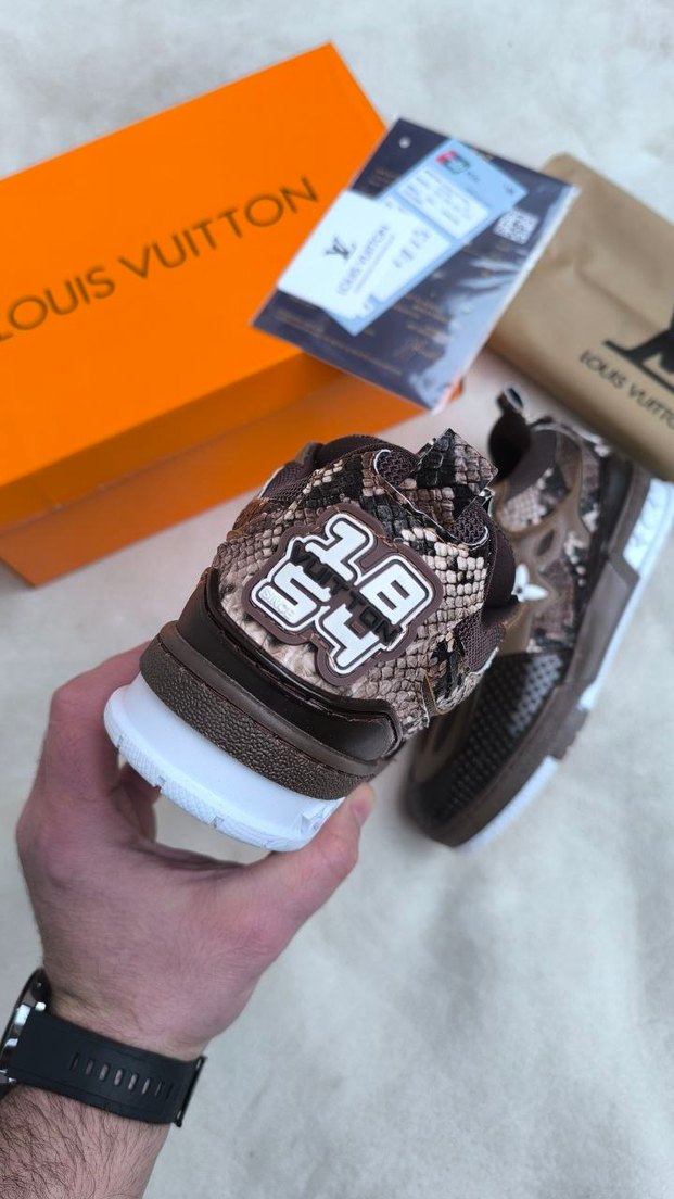Louis Vuitton Kahverengi Yılan Desenli Sneakers - Görsel 3