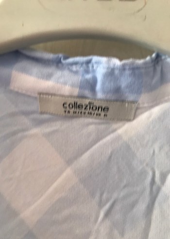 Collezione Mavi Batik Desenli Uzun Kollu Keten Gömlek