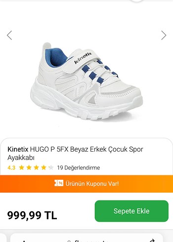 Kinetix Kinetix Beyaz Erkek Çocuk Spor Ayakkabı