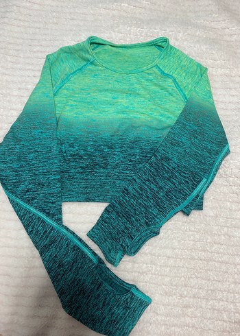 Trendyol & Milla Kadın Turkuaz Uzun Kollu Tie-Dye Örme Sweatshirt